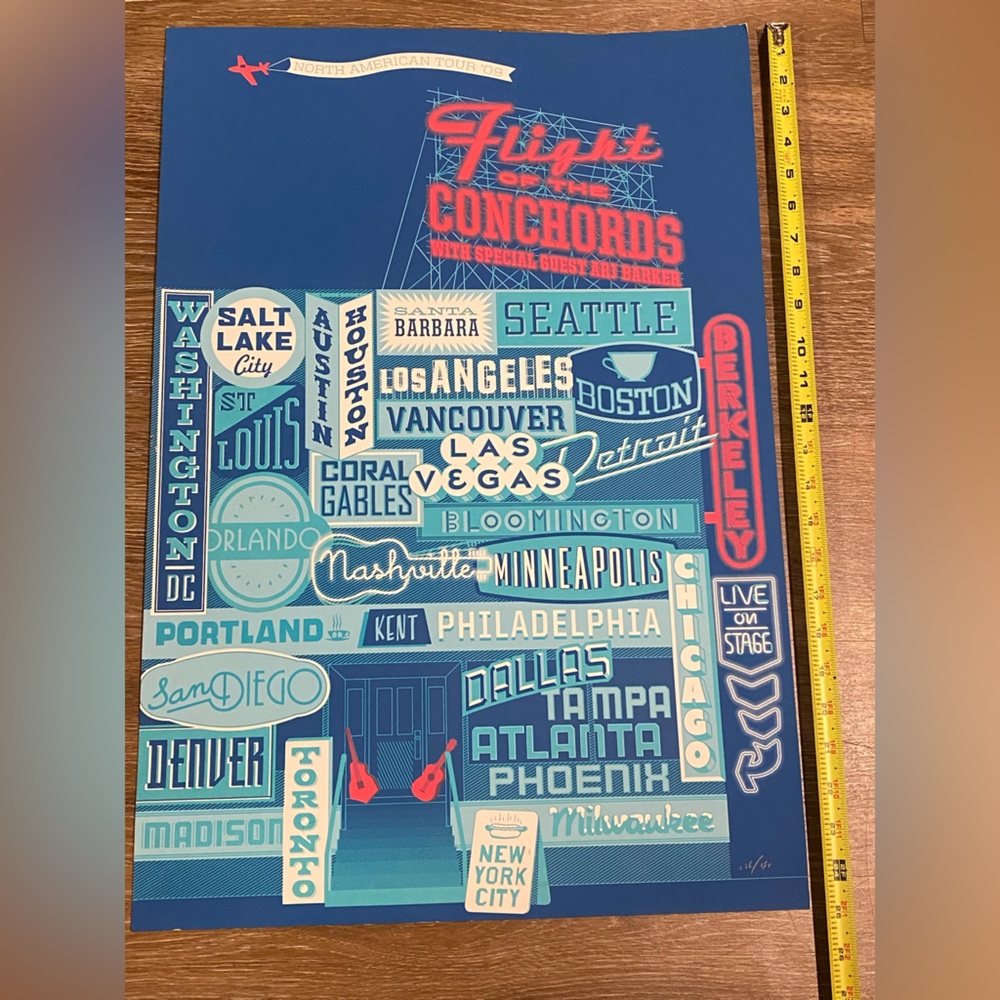 FLIGHT OF THE CONCHORDS Tour Poster RARE 2009 Limited Edition Numbered 236/250 !
